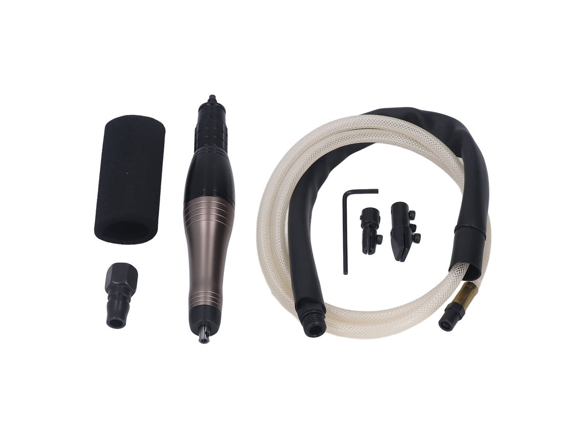 Esmerilhadeira pneumática tipo caneta com mandril de 3 mm e microlima ultrassônica para metal e pedra.