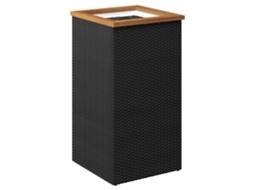 Planter, Planters Vidaxl Preto Rattan / Vime (40 X 40 X 80 Cm)