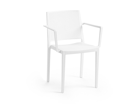 Conjunto 4 Cadeiras Grid com Braços Branco Tensai Furniture