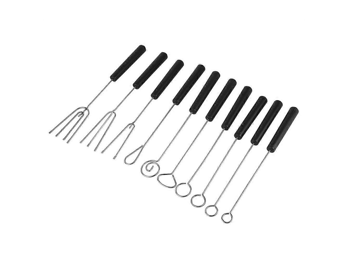 Conjunto De 10 Garfos De Aço Inoxidável Para Banhar Chocolate Com Cabo Ergonômico, Ideais Para Confeitaria E Decoração.