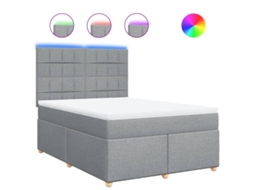 Box Spring Bed, Box Spring Beds Vidaxl Cinzeto Tecido (140 X 200 Cm)