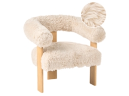 Sillón Beliani Ilbro De Pelo Sintético Blanco 77x68x76