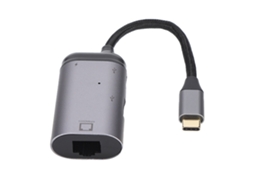 Aetheria adaptador Type C 3 em 1 Multifuncional com Rj45, Pd 100w e Usb a Fêmea