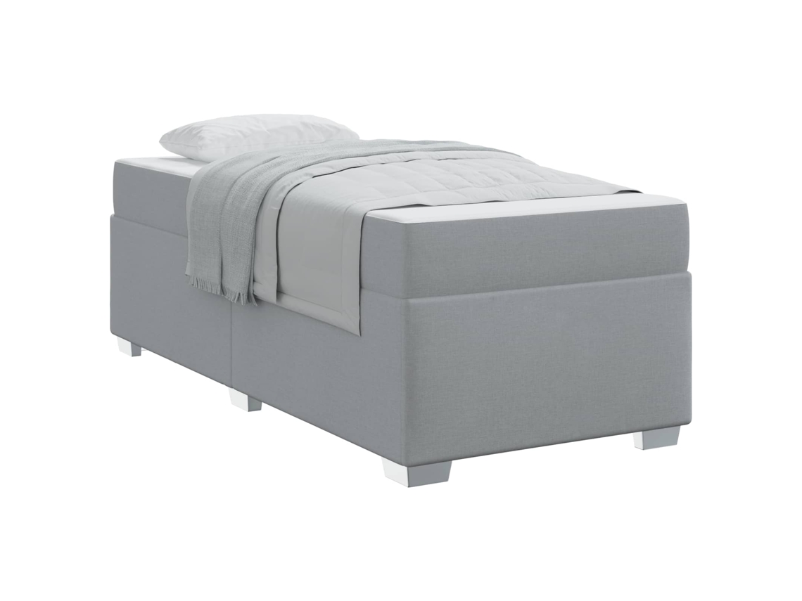 Vidaxl Estrutura da Cama com Colchão Cinzento claro 80 X 200 Cm Tecido