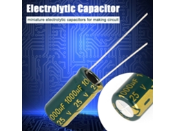 Conjunto De Capacitores Eletrolíticos Radiais Laxiscreed 25v 1000μf, 20 Peças Verdes