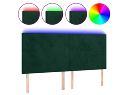 Cabeceira de Cama com Led Veludo Verde Escuro MAISON EXCLUSIVE (200x5x118 cm)
