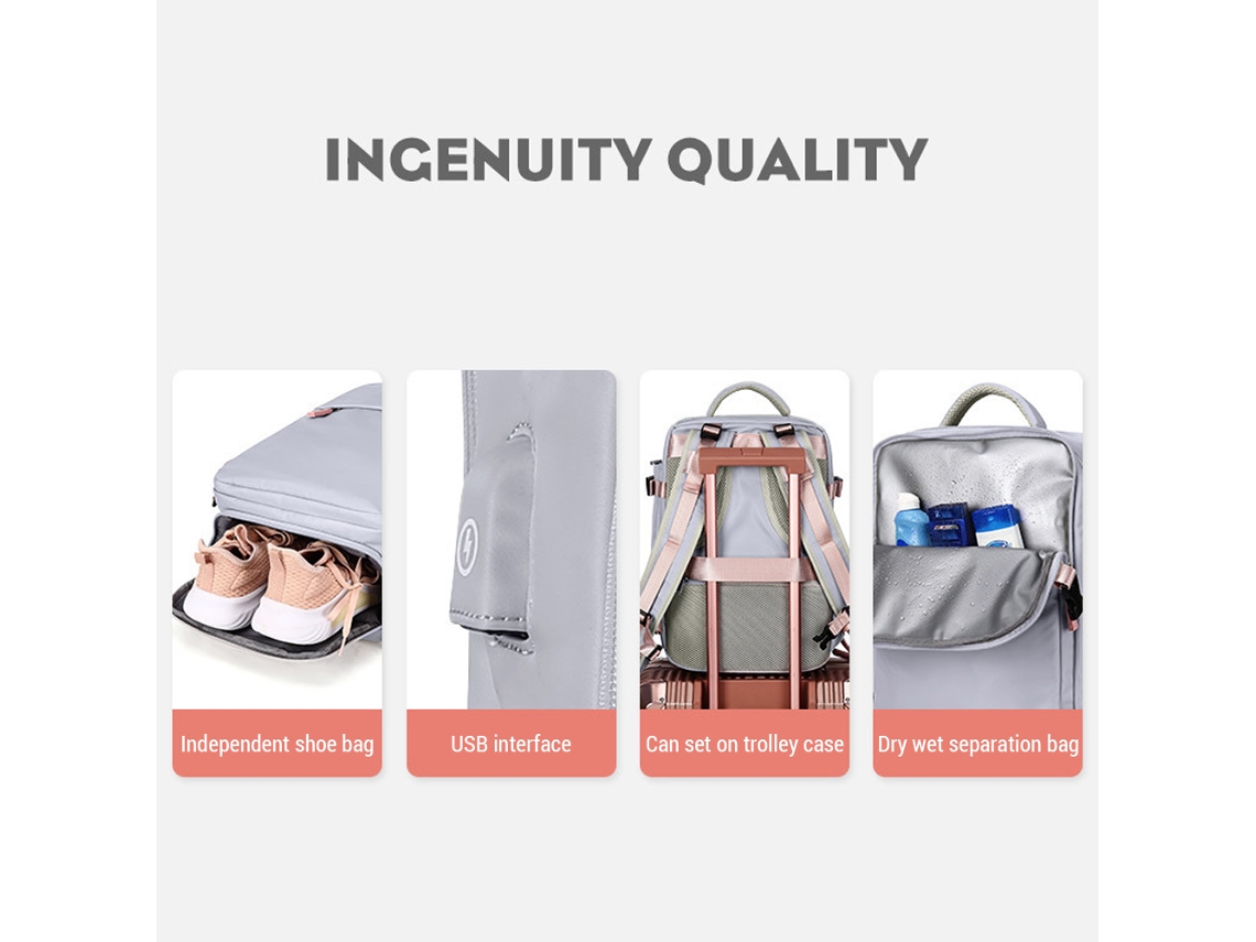 Mochila de Viagem Leve Impermeável com Usb para Trekking e Camping