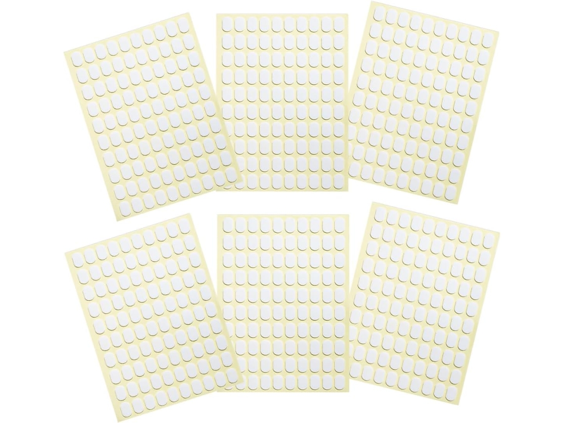 Adesivos De Nails Postiças Ovais Brancas De Dupla Face, 6 Folhas, Acessório