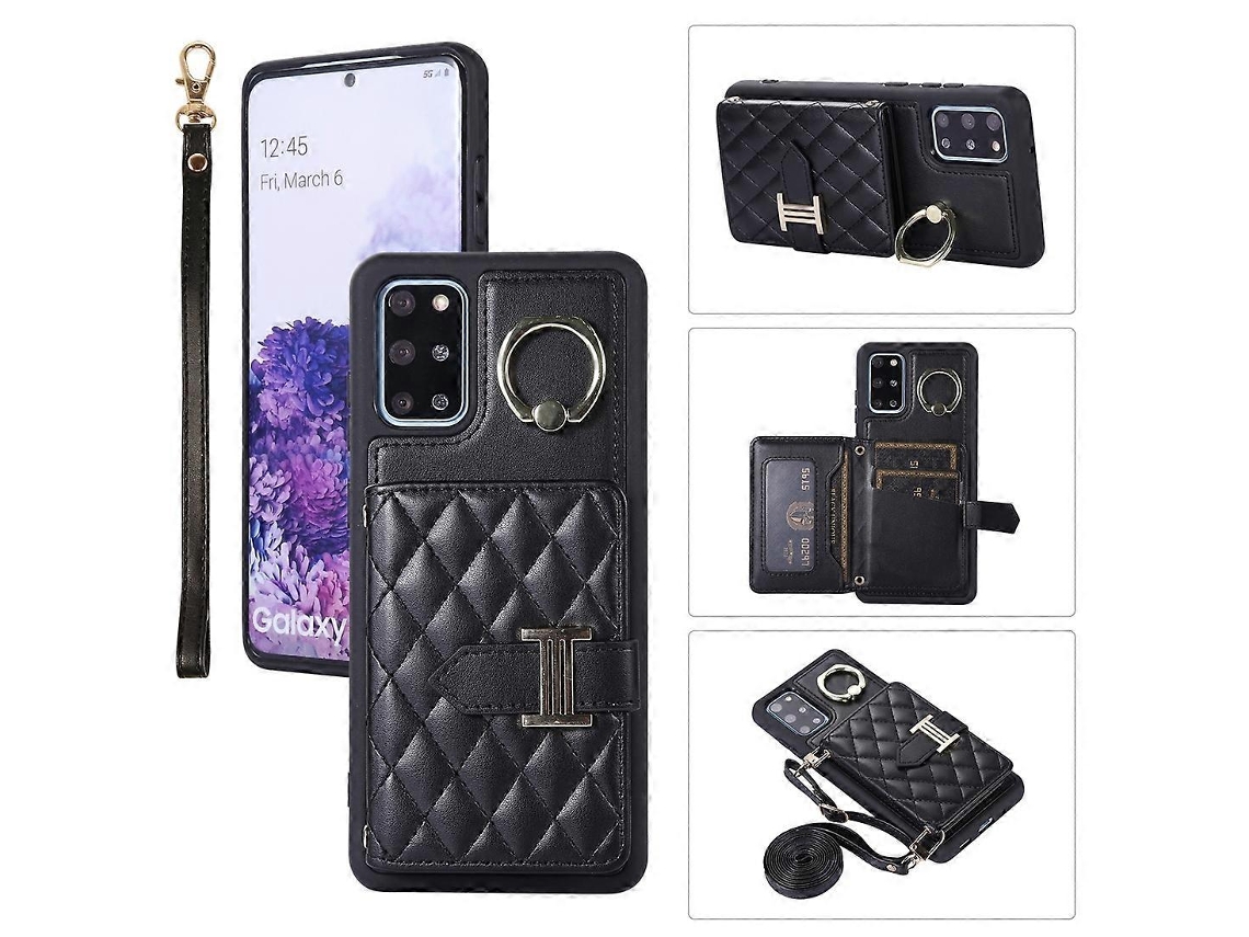 Capa Para Celular Com Suporte Horizontal Para Cartões E Argolas, Com Cordão Duplo, Compatível Com Samsung Galaxy S23+ 5g.