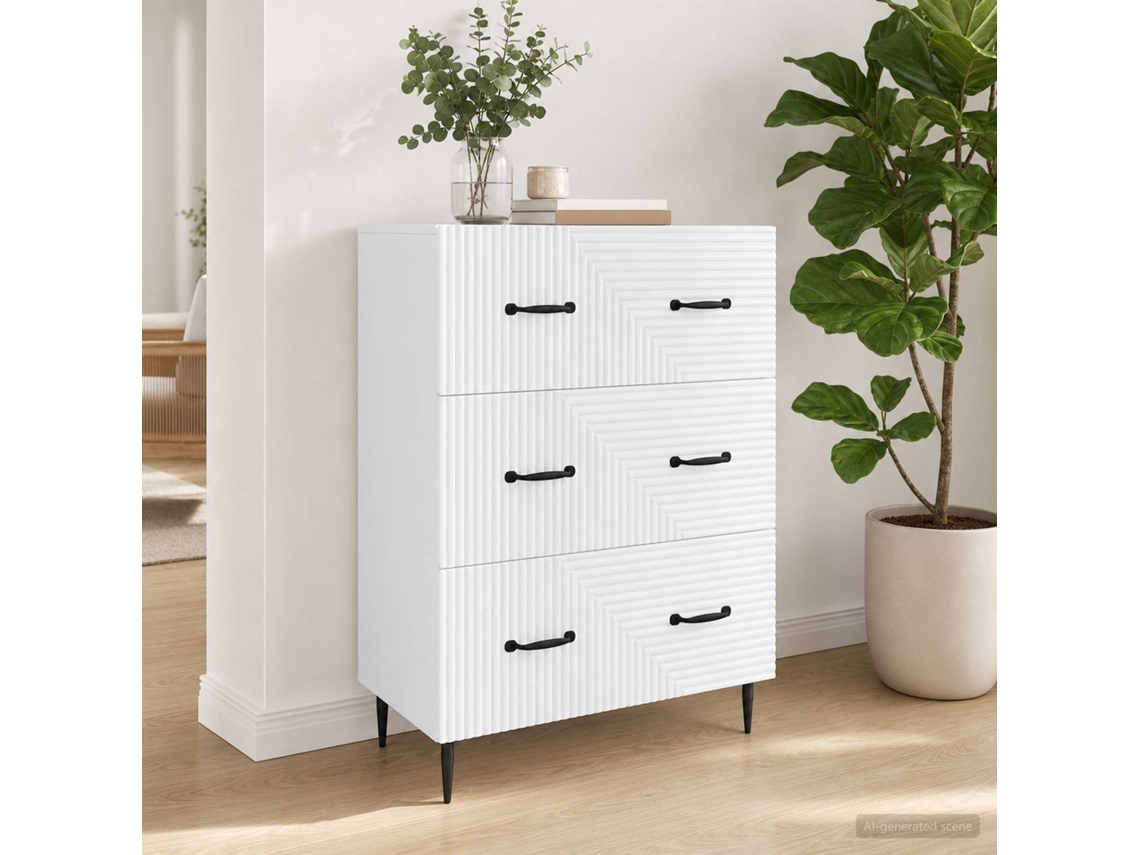 Vidaxl Gabinete De Gavetas Branco 66 X 34,5 X 89,5 Cm