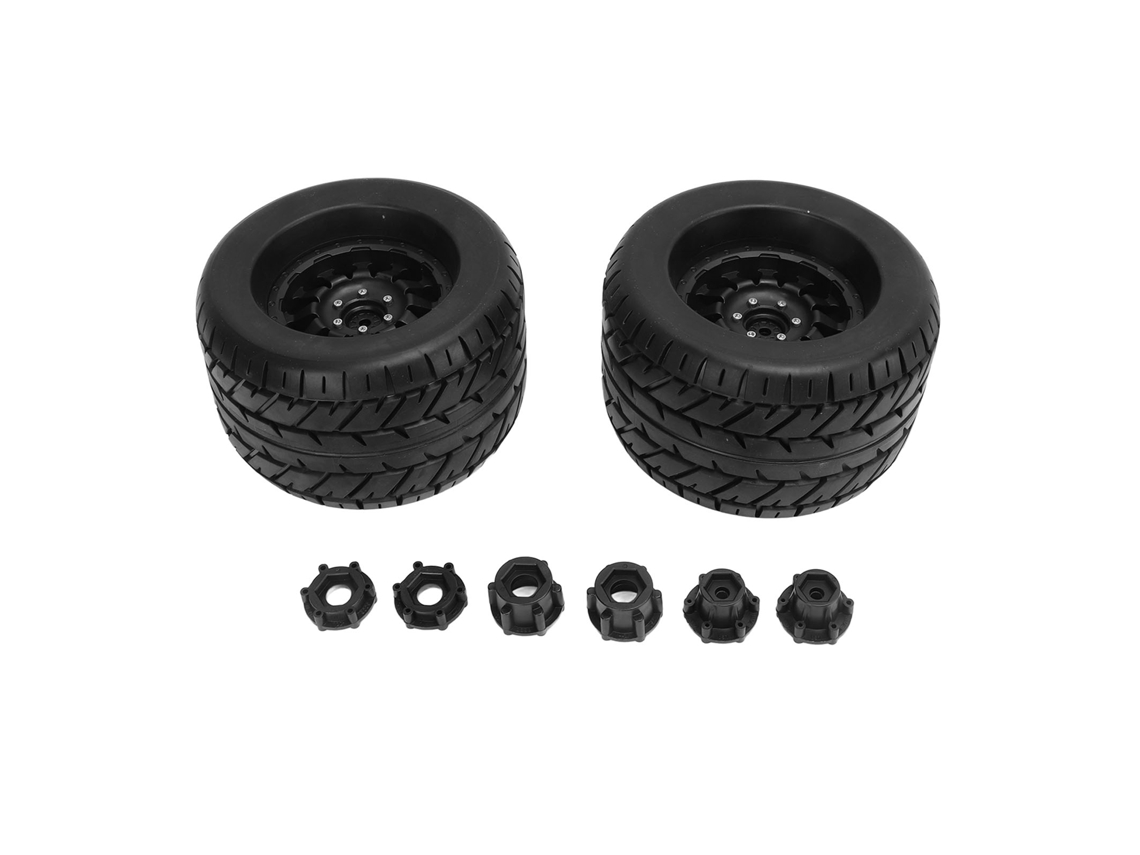 2 Peças De Pneus De Caminhão Rc De Borracha Rodas Hexagonais Com Conectores Para Arrma Traxxas Hpi Tekno Mt410 1/8 Monster Truck Tipo B