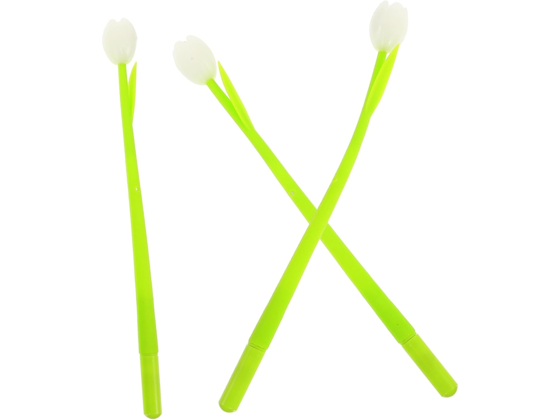 Kit Com 3 Canetas Em Gel Estampa De Suculentas. Escrita Macia E