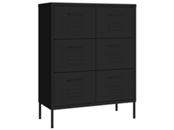 Drawer Cabinet, Drawer Cabinets Vidaxl Preto Aço (n/a)