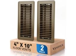 Conjunto de 2 Grelhas de Ventilação de Piso, 10,2 X 25,4 Cm, em Metal com Revestimento em Pó, para Ventilação. SFUSHOS