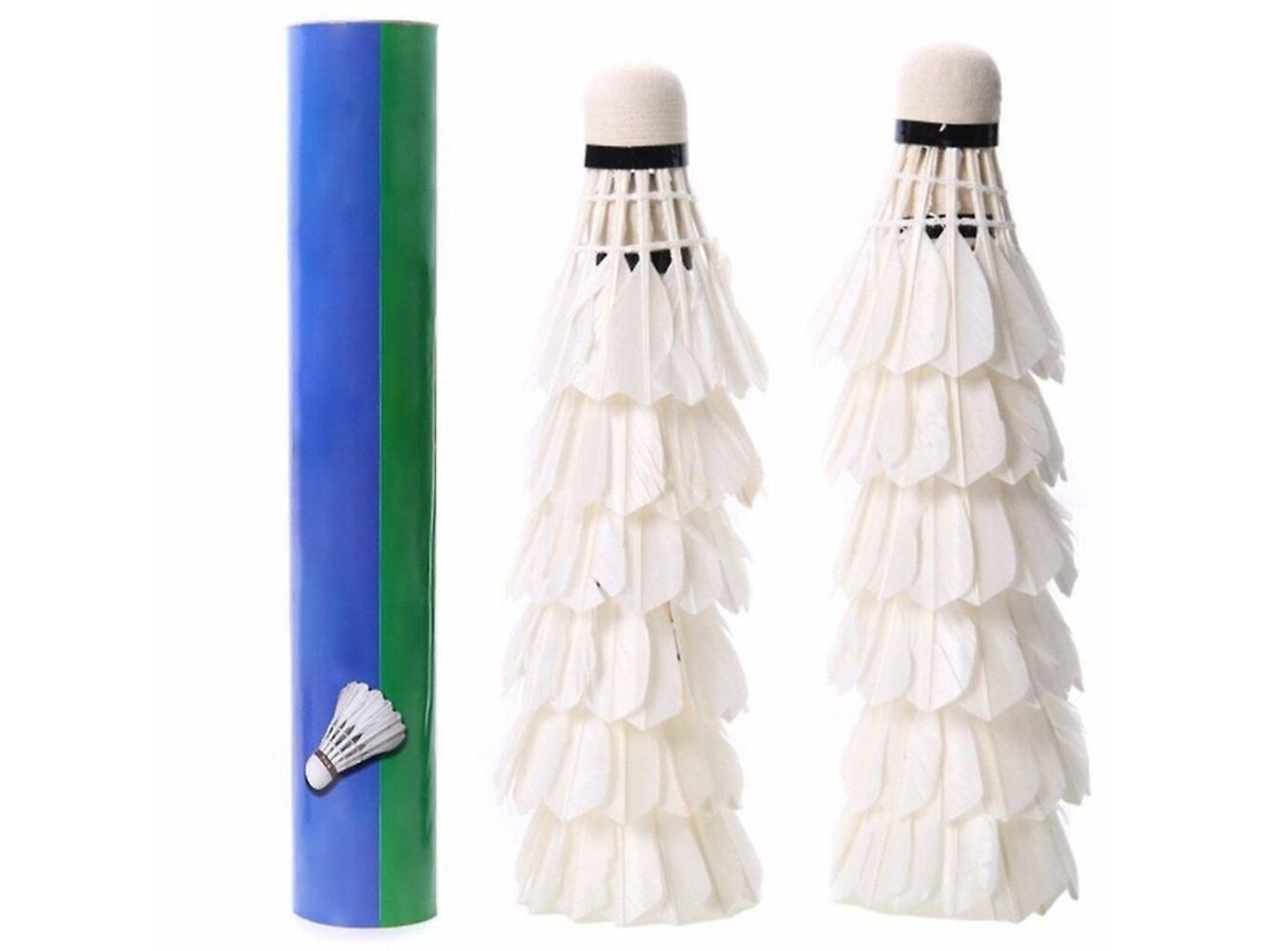 12 Plumas de Ganso Branco, para Volleyball e Bádminton, Ideais para Treinamento Esportivo S/MARCA