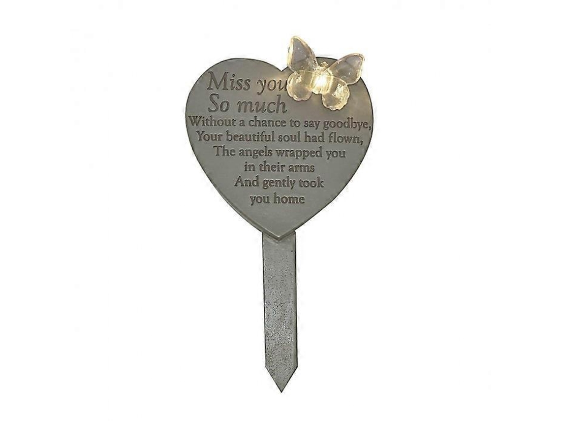 Placa Memorial Em Formato De Coração Iluminada Por Energia Solar Sinto Muita Sua Falta Olysi Shop
