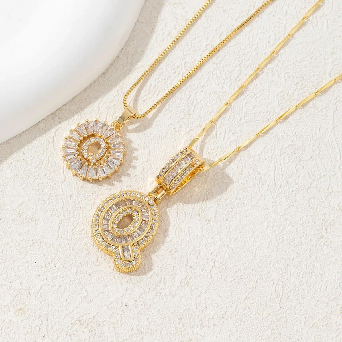 Colar Com Pingente De Flor E Letra Em Zircônia Cúbica Dourada, Em Latão, Ideal Para Presente De Aniversário De Casal.