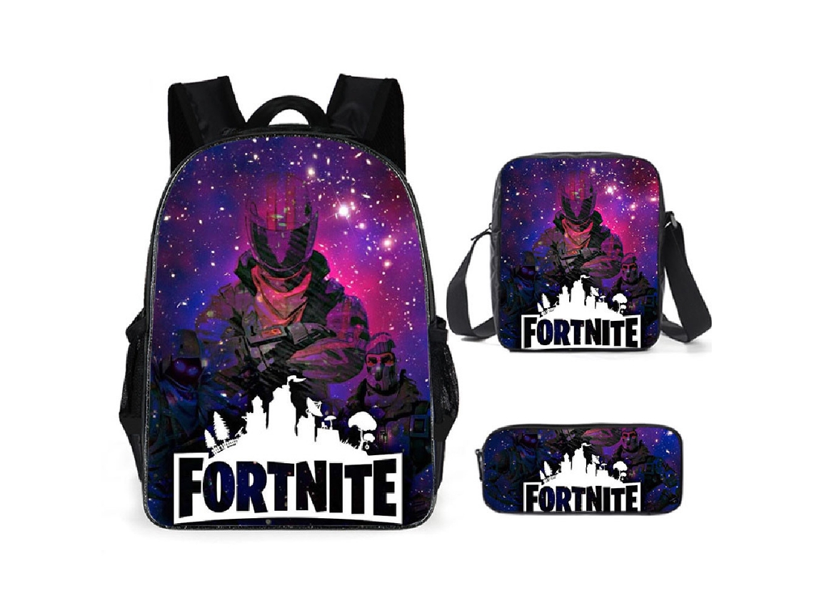 Conjunto Escolar 3 Peças Com Mochila E Estojo Para Estudantes