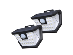 Lâmpada solar externa 3.7V 1.6W 28 LEDs sensor de movimento PIR IP65 2 unidades | S/MARCA
