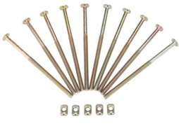 Bastidores - Parafusos De Móveis 10 Unidades - 120mm Comprimento Do Fio - 6mm Diâmetro Do Fio - Aço Inoxidável - Parafusos Com Parafusos - Alta Qualid