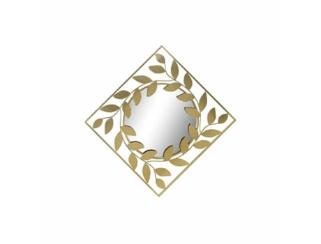 Espelho de parede DKD Home Decor Espelho Dourado Metal Laurel (120 x 2,5 x 120 cm)