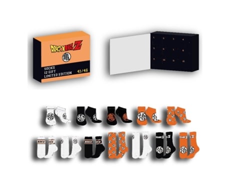 Caixa De Oferta Com 12 Pares De Meias Dragon Ball, Tamanho 41/46 New Import