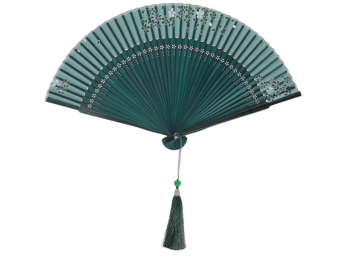 Leque De Mão Dobrável, Chinês, Bambu, Vintage, Dobrável
