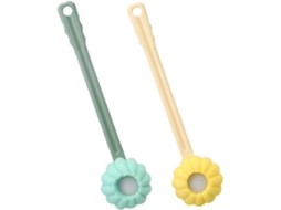 Lurelia Kit De 2 Escovas De Silicone Para Banho De Cuidado Corporal, Cabo Longo, Com Argola E Massagem Suave, Uso Diário