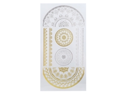 Calcomanías Autoadhesivas De Arte De Uñas Con Flores De Encaje Dorado Lc464 Decalques Para Manicura