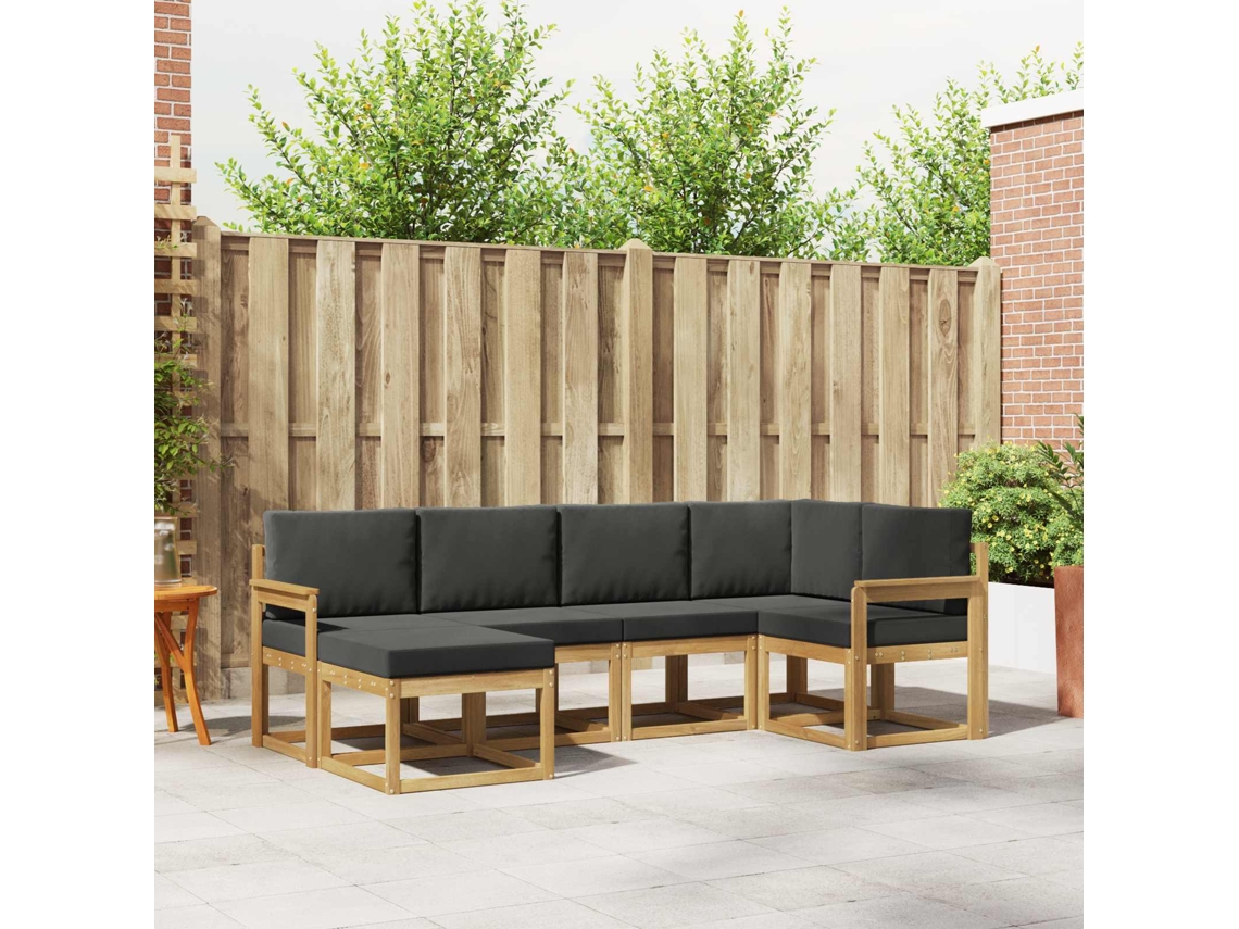 Vidaxl Conjunto De Sofás Para Exterior 6 Unid. Branco E Antracite