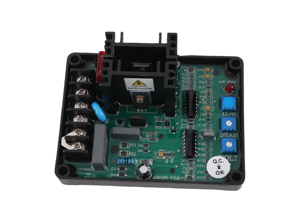 Yuru regulador de Tensão Automático Gavr 12a para Gerador Genset com Proteção Contra Sobretensão e Baixa Velocidade