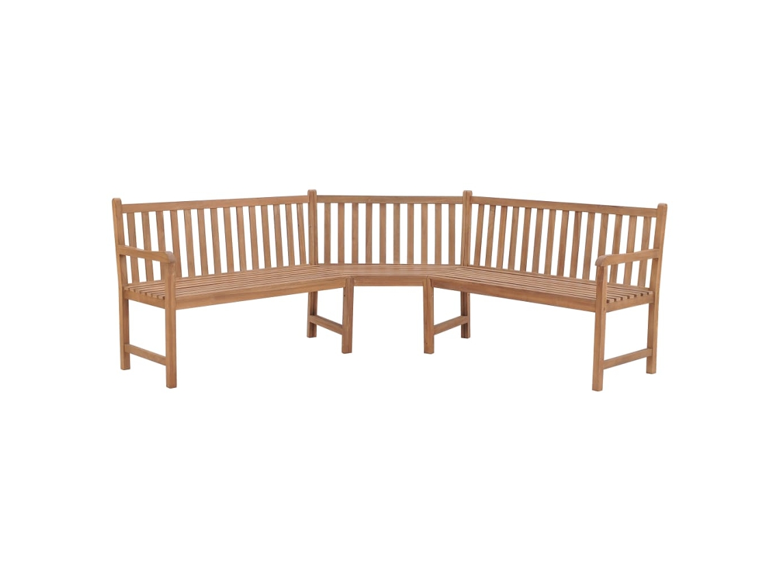 Vidaxl Banco De Canto Para Jardim 185x185x90 Cm Madeira De Teca Maciça