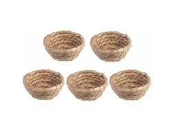 Conjunto de 5 Peças de Palha Natural Trançada para Gaiola para Pássaros, para Periquitos, com 10 Cm de Diâmetro AQUAFORGE