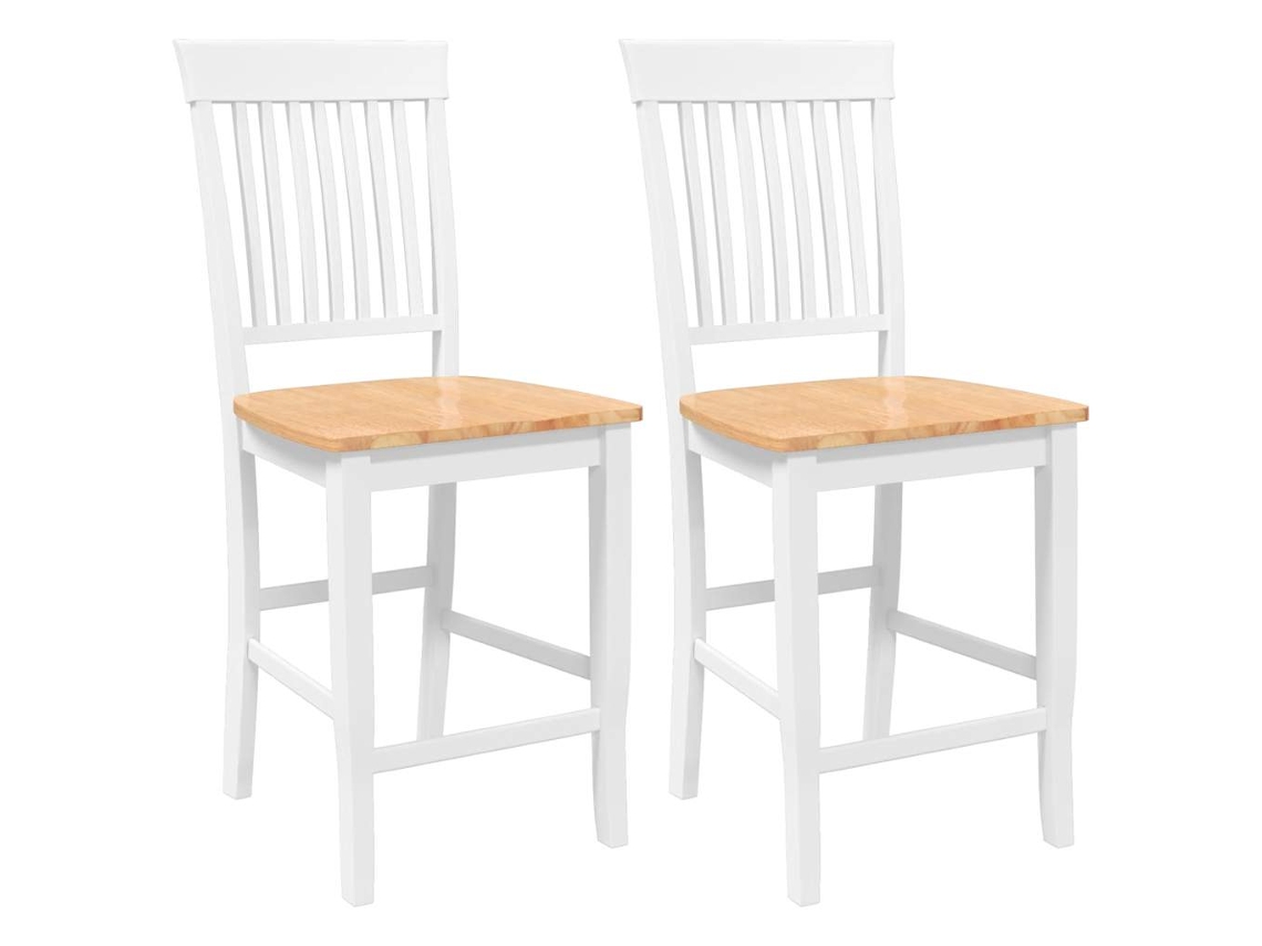 Conjunto 2 Banco De Bar Vidaxl Branco Borracha