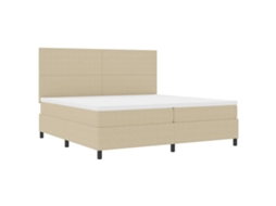 Cama Box Spring Led Cinza Claro e Branco 200 X 200 Cm MAISON EXCLUSIVE