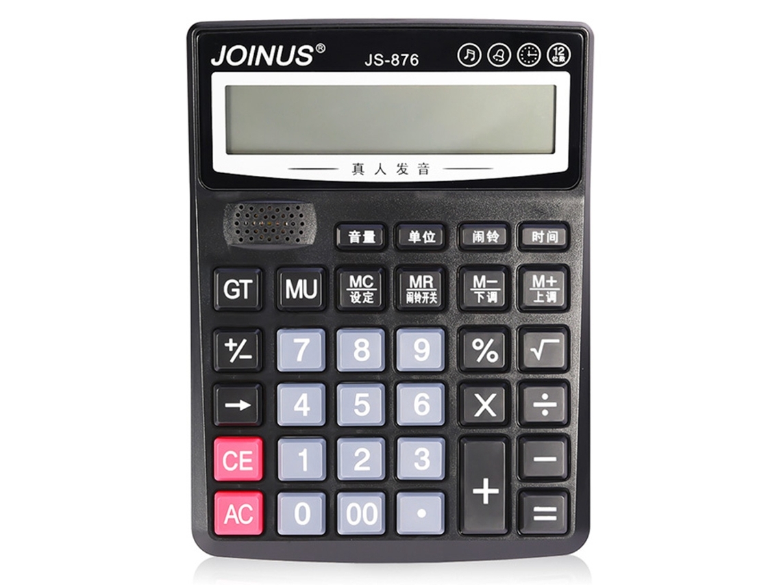 Calculadora Eletrônica De Mesa Js-876 Display 12 Dígitos Básica