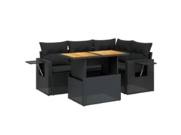Garden Sofa Set, Garden Sofa Sets Vidaxl Preto Rattan / Vime (n/a)