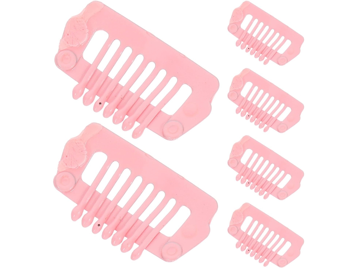 Presilhas De Cabelo Popetpop Cães, 6 Peças, Abs Rosa