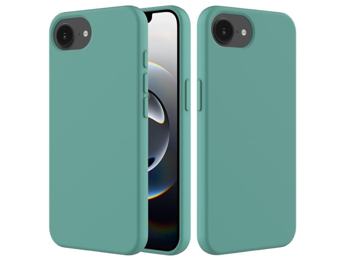 Capa De Silicone Para Iphone 17e / 16e - Cor Sólida - Verde Agulha De Pinheiro