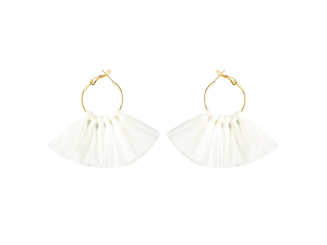 Brincos De Orelha Simples Com Tassel Em Forma De Leque