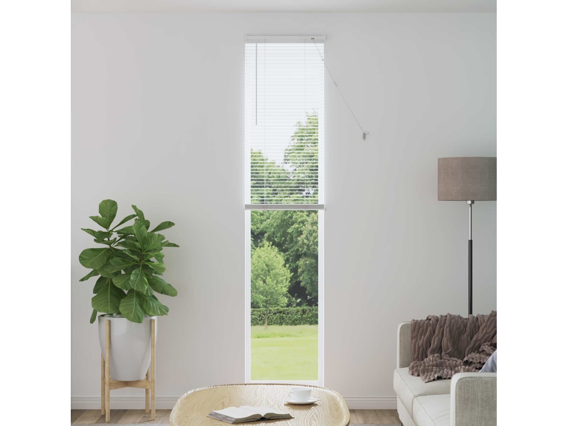 Vidaxl Cortina Veneziana Branco 213 X 40 Cm 25 Mm Pvc