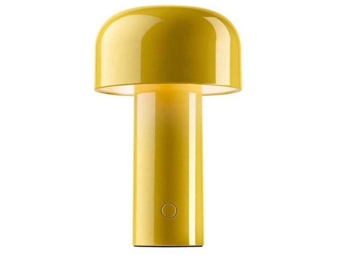 Candeeiro de Mesa Cogumelo Criativa Led Recarregável 3w 3 Níveis De Iluminação Metal Ni_fi Amarelo