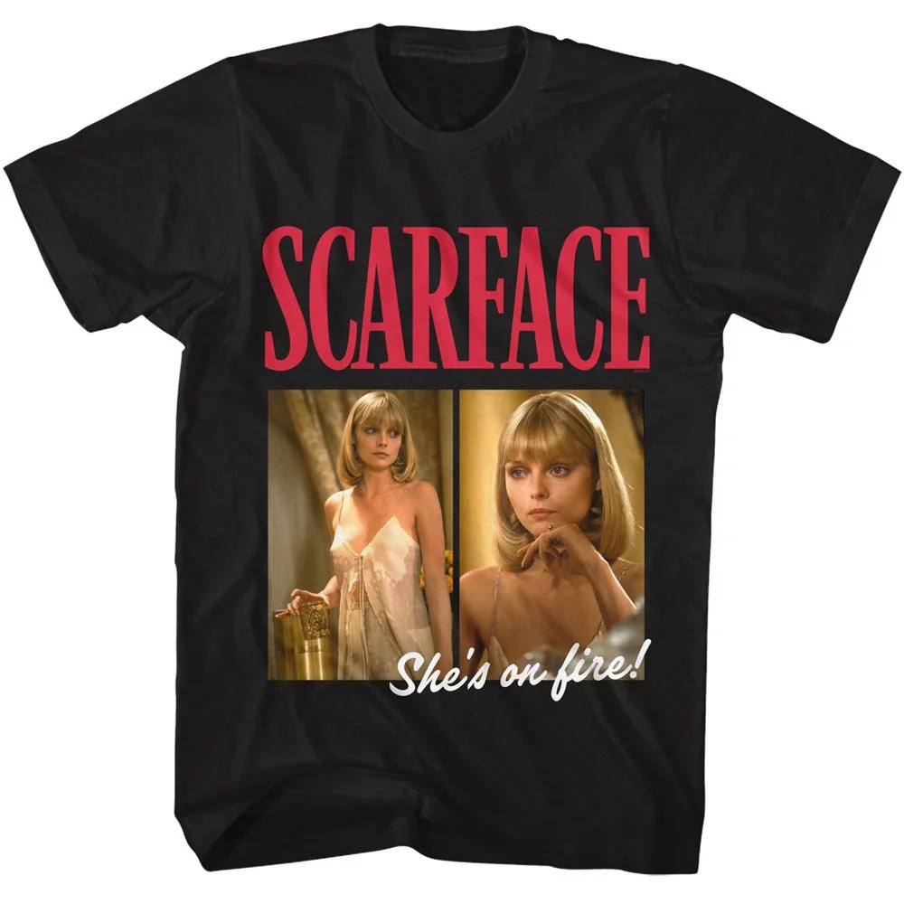 Rockinstone Scarface On Fire Graphic T-shirt Size:l