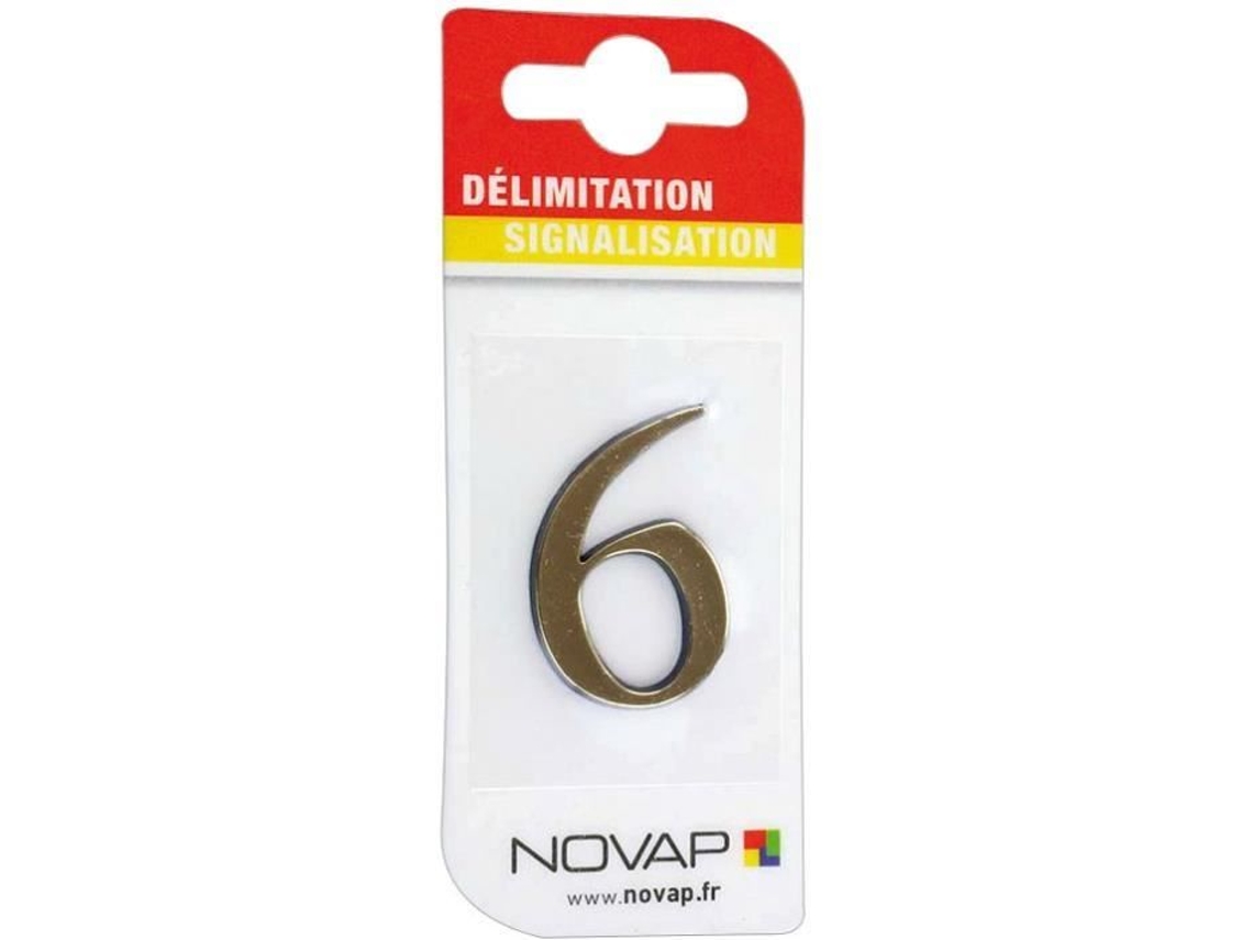 Novap Autoadesivo Número 6 Dourado 40mm Decoração de Festa