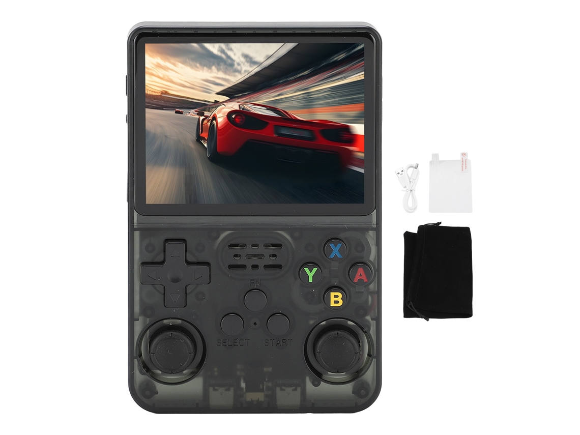 Console de Jogos Portátil R36s, Tela Ips 3,5 Polegadas, Joysticks 3d, Open Source, Preto Transparente. EOOCOO