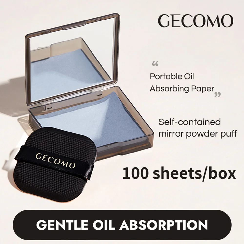 100 Folhas De Carvão De Bambu Absorventes De Óleo, Com Esponja Aplicadora E Espelho Para Uso Prolongado.