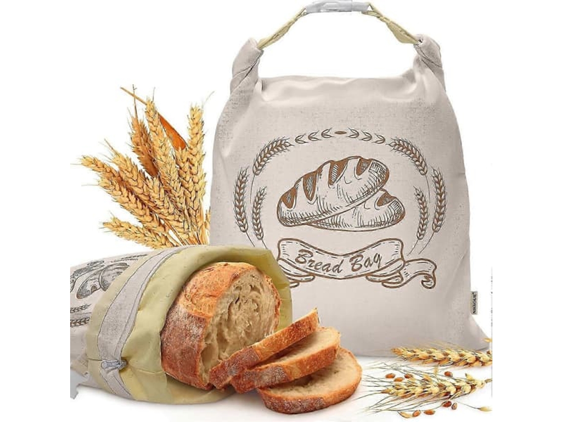 Conjunto De 2 Sacos De Pão Tamanho Xl Em Cera De Abelha Para Fermentação Natural, Reutilizáveis E Próprios Para Congelamento