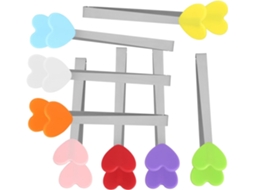 Conjunto De 8 Pinças Para Grelhar Em Formato Coração, Feitas De Silicone Qualidade Alimentar E Aço Inoxidável Da