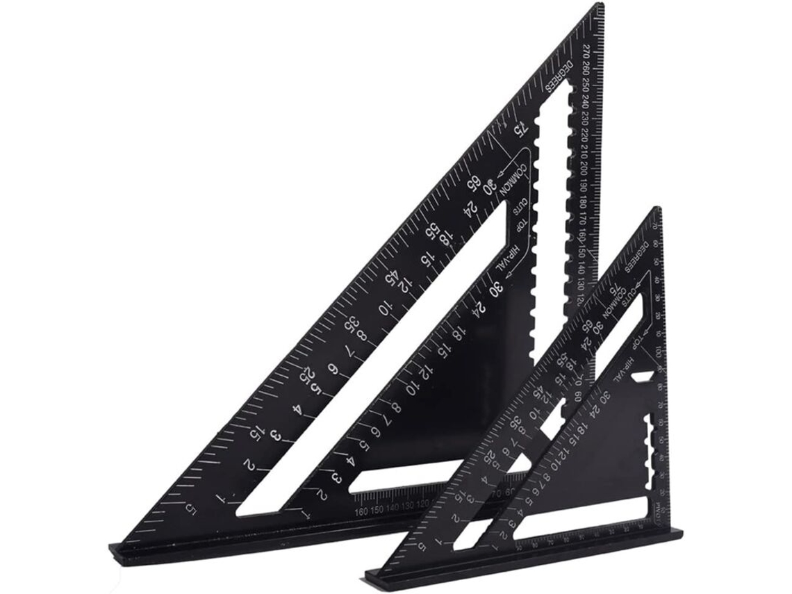 Esquadro De Carpinteiro Em Alumínio 18 Cm E 30, Transferidor De 45/90 Graus, Compatível Com Ferramentas Para Marcenaria