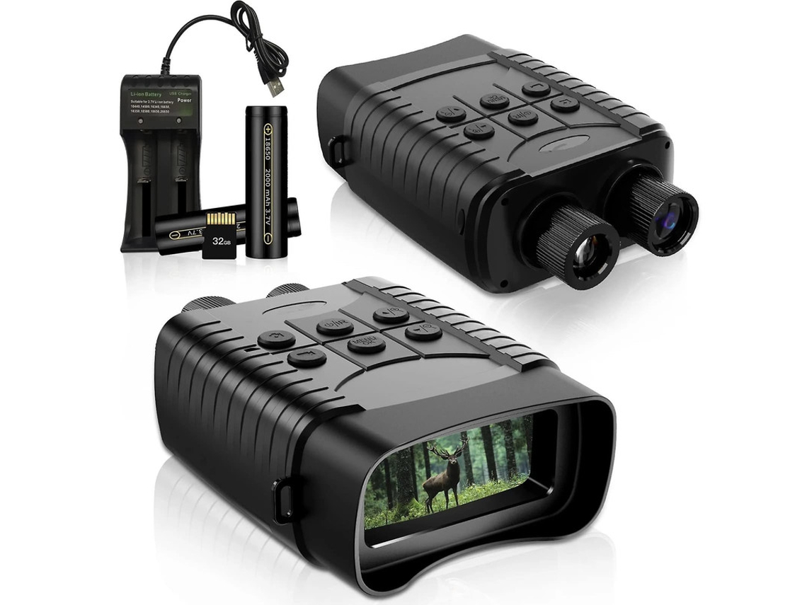 Binóculos Visão Noturna 1080p Fhd 400m/1300pés 32gb Sd Caça Acampamento Preto Bestvite